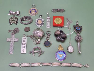 Lot 1410 - A collection of silver and enamelled jewellery...