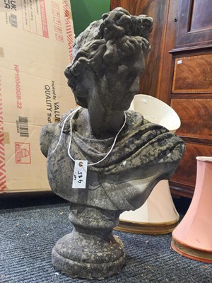 Lot 485 - A large stone bust of Belvedere Apollo