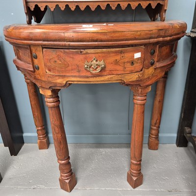 Lot 70 - A demi-lune table H 81 W 90 D 46cm