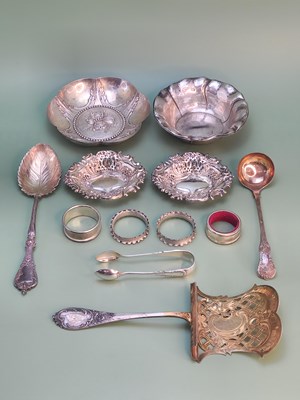 Lot 1420 - A German 800 silver hexafoil bowl centred by...