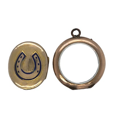 Lot 1162 - An antique hinged glazed locket and a further...