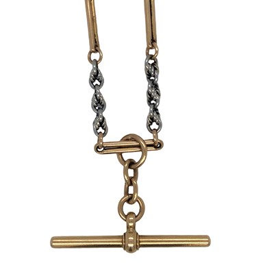 Lot 1163 - An antique double watch chain; the chain...