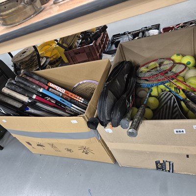 Lot 884 - A quantity of tennis and badminton racquets,...