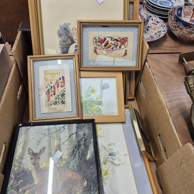 Lot 891 - Two WWI silk postcards and various other ephemera