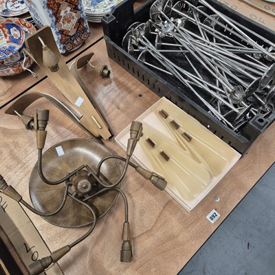 Lot 892 - Two retro light fittings and a group of chrome...