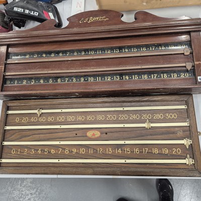 Lot 895 - Two large snooker score boards