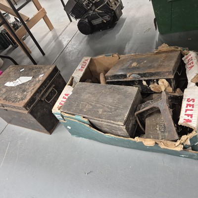 Lot 900 - A box of tools, etc.