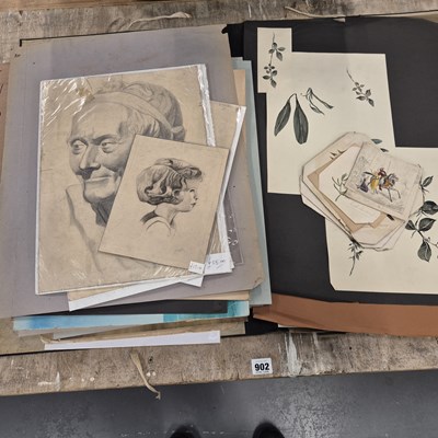 Lot 902 - A folio collection of 19th century and other...