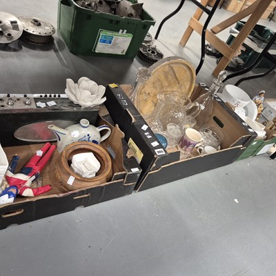 Lot 905 - Three boxes of miscellaneous china, etc.