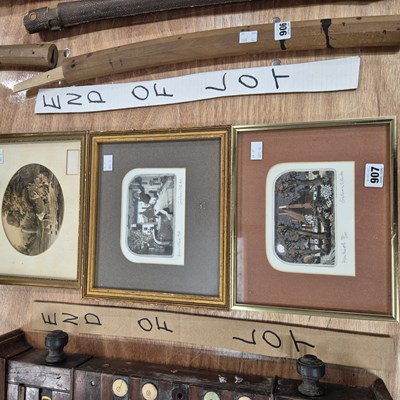 Lot 907 - Two signed prints by Graham Clarke and a...