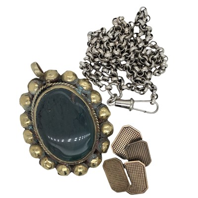 Lot 1171 - A large eastern pendant with a cabochon stone...