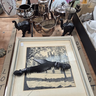 Lot 917 - A pen and a drawing of a country house,...