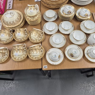 Lot 927 - A Copenhagen tea service and an Edwardian tea set