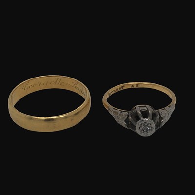 Lot 1176 - An 18ct gold and platinum illusion set diamond...