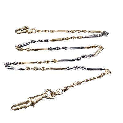 Lot 1179 - An antique double watch chain, the chain...