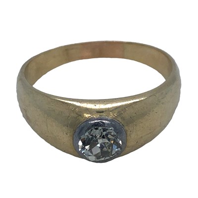 Lot 1185 - An old cut diamond Gypsy-set ring;...