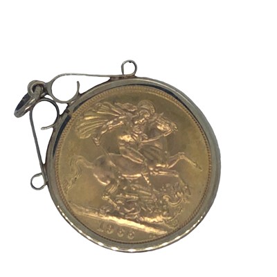 Lot 1188 - A 22ct gold full sovereign coin dated 1966,...
