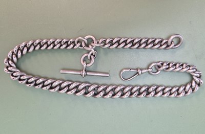 Lot 1192 - An antique, solid silver watch Albert,...