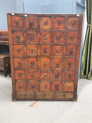 Lot 1432 - A spice cabinet, the five banks of six drawers...