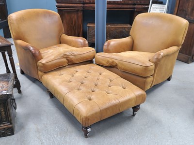 Lot 1433 - A pair of brown leather Tetrad Howard-style...