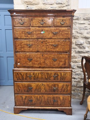 Lot 1441 - An 18th century cross banded walnut chest of...