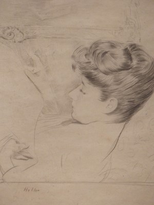 Lot 1449 - After Paul Cesar Helleu (1859-1927), a head of...