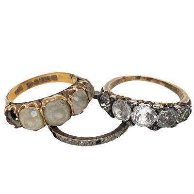 Lot 1203 - Three rings, comprising: a five-stone paste...