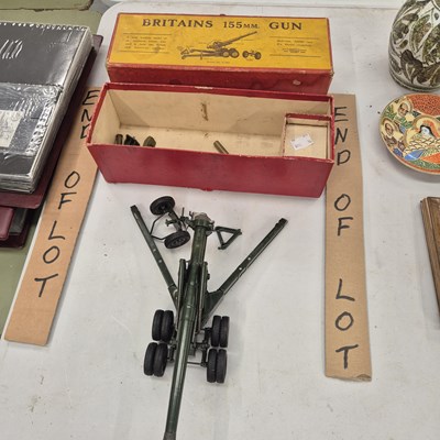 Lot 963 - A vintage Britains die cast 155mm gun in...