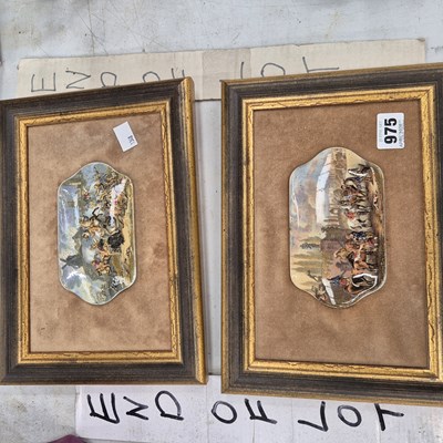 Lot 975 - Two antique Prattware pot lids