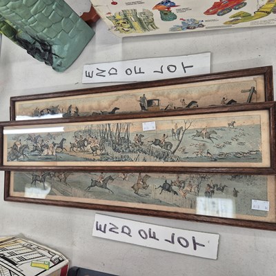 Lot 977 - Three antique hunting prints