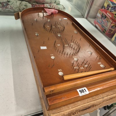 Lot 981 - A vintage bagatelle board, boxed