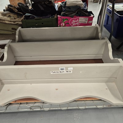 Lot 983 - A painted pine shelf