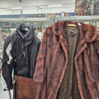 Lot 985 - A vintage mink coat and a motorcycle jacket