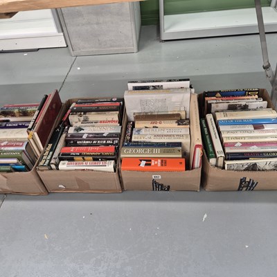 Lot 997 - Four boxes of various books, mainly war and...