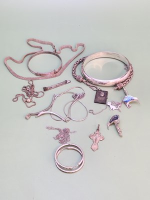Lot 1222 - Silver: a collection of jewellery, mostly...