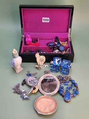 Lot 1233 - A hallmarked silver compact, a signed Floria...