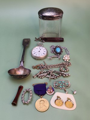 Lot 1236 - A silver plated pocket watch by Moeri and two...