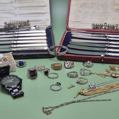 Lot 1262 - A collection of cutlery, including examples...