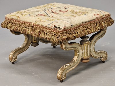 Lot 1461 - A 19th-century, Irish x-framed stool with a...