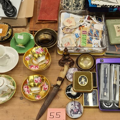 Lot 774A - Two signed D Millington Hammersley gold coffee...