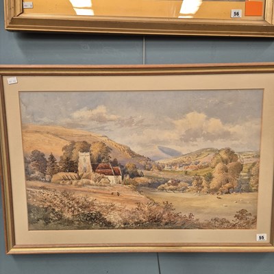 Lot 55 - A late Victorian watercolour, rural scene with...