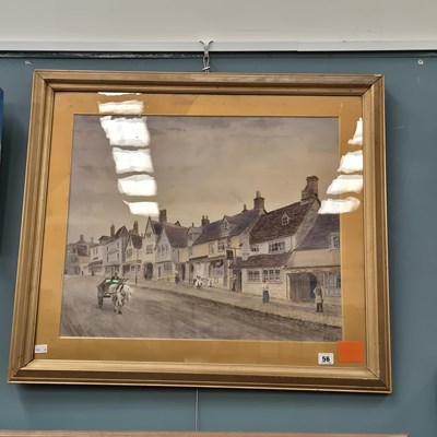 Lot 56 - An early 20th century watercolour village...