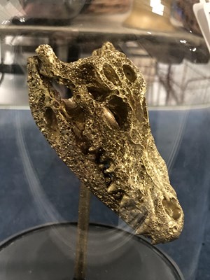 Lot 679A - A decorative sculpture of a gilded alligator...