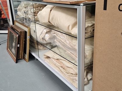 Lot 999a - A set of seven cream curtains of varying lengths