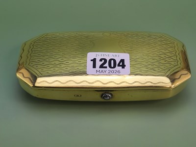 Lot 1204 - A 19th century brass tobacco box, the hinged...