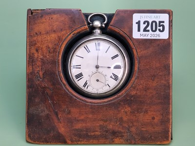 Lot 1205 - A pocket watch stand, the mahogany from the...