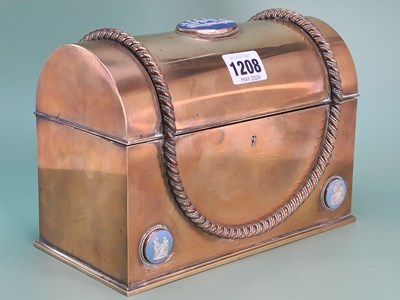 Lot 1208 - A Victorian brass stationery box applied with...