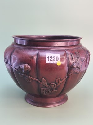 Lot 1220 - An early 20th century bronze planter, the...