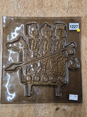 Lot 1227 - Erik Hogland (1932-1998), a grey glass tile...