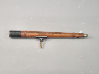 Lot 1233 - A two draw leather mounted telescope with Ø...